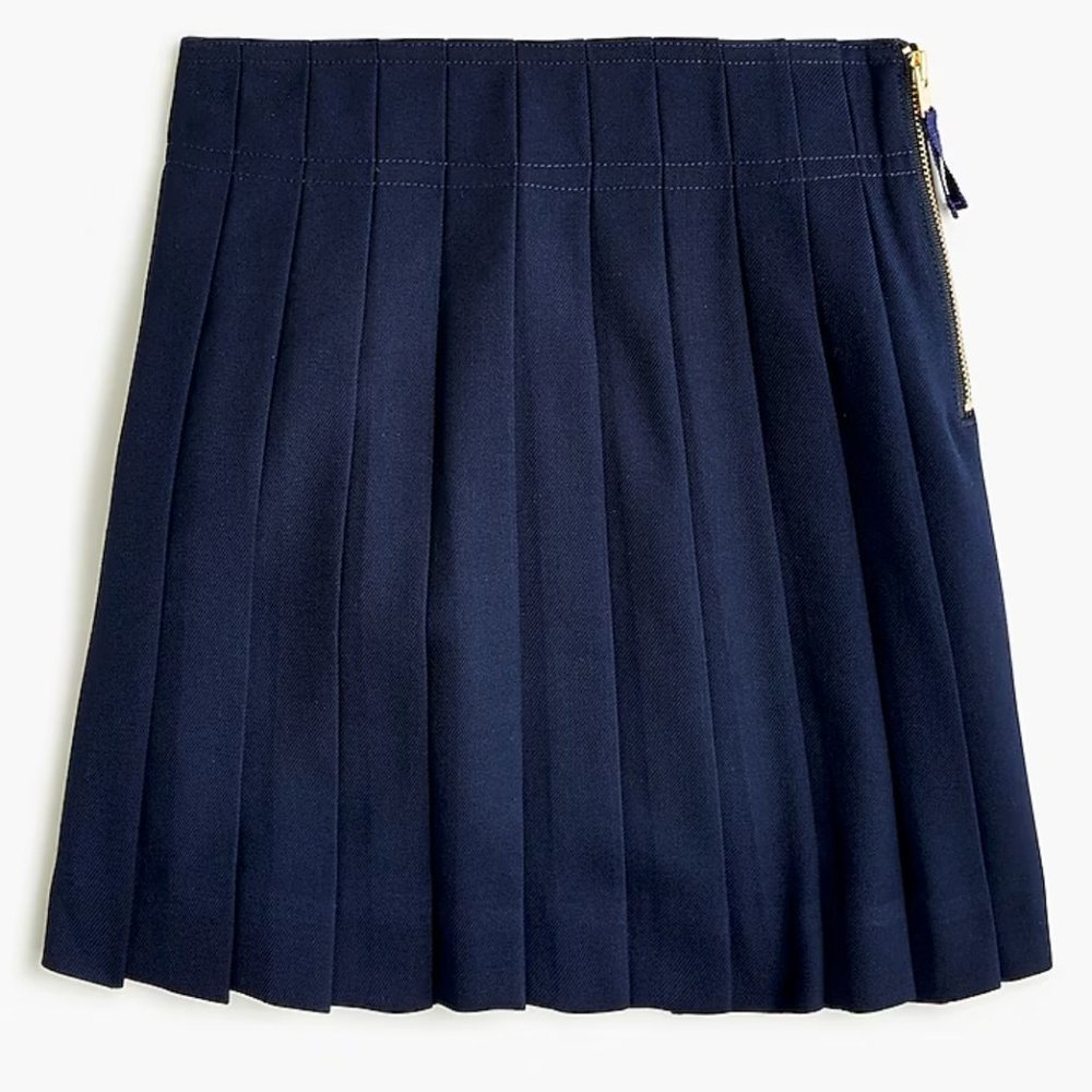 CrewCuts Girls' pleated skirt in twill, Navy Blue, Size 5